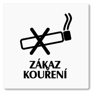 Zákaz kouření, 80x80mm, bílá, Nevada